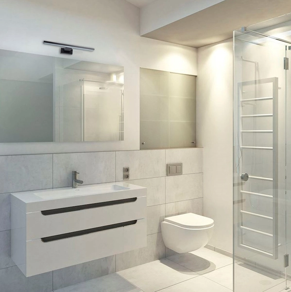 Kinkiet LAMPA ścienna SHINE ML4378 Milagro galeryjka OPRAWA listwa LED 7W 4000K nad lustro IP44 czarna