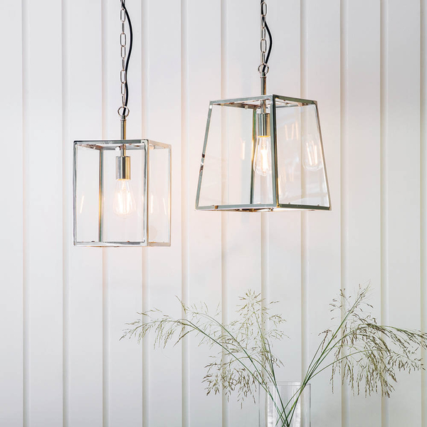 Prostokątna lampa wisząca Hadden 76228 srebrny przezroczysty