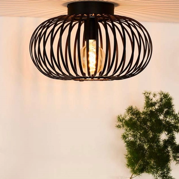Druciana lampa sufitowa Manuela 78174/40/30 czarna do sypialni