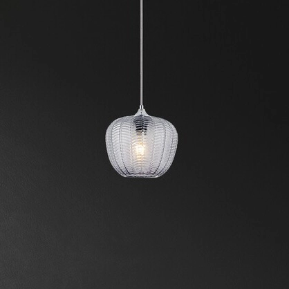 Wisząca lampa szklana Monet 3177 do jadalni nad stół chrom przydymiona