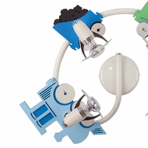 Lampa sufitowa Train 4065 do pokoju dziecięcego metalowa multikolor