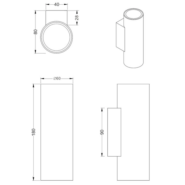 Salonowy kinkiet ścienny MARLEY 212400224 Trio góra-dół miedziana