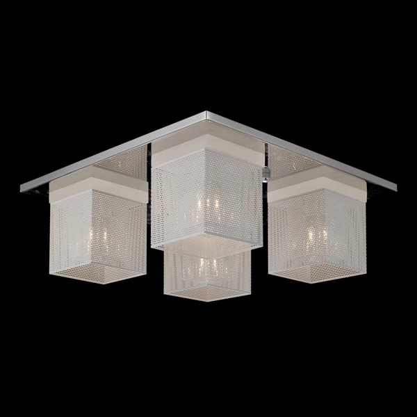 Materiałowa lampa przysufitowa Helios MX102916-4A Italux chrom biały