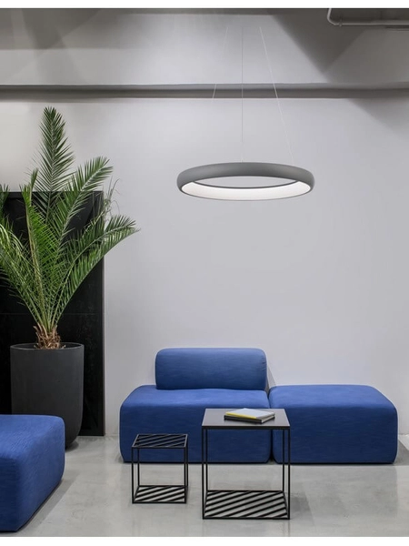 Wisząca lampa ledowa Tolu do przedpokoju 50W circle szara