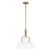 Szklana wisząca lampa Brecken QZ-BRECKEN-2P-AB-ABG biała mosiądz