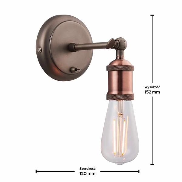 Lampa ścienna marynistyczna Hal 76338 Endon do salonu miedź