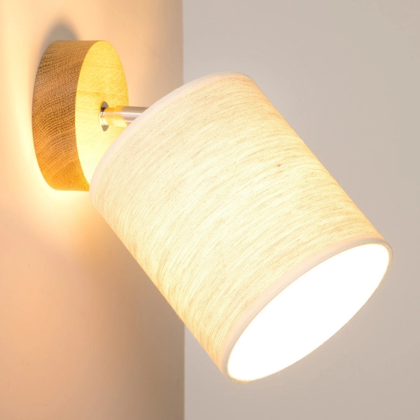 Kinkiet ścienny BOHO 56791174 abażurowa skandynawska tuba regulowana beżowa