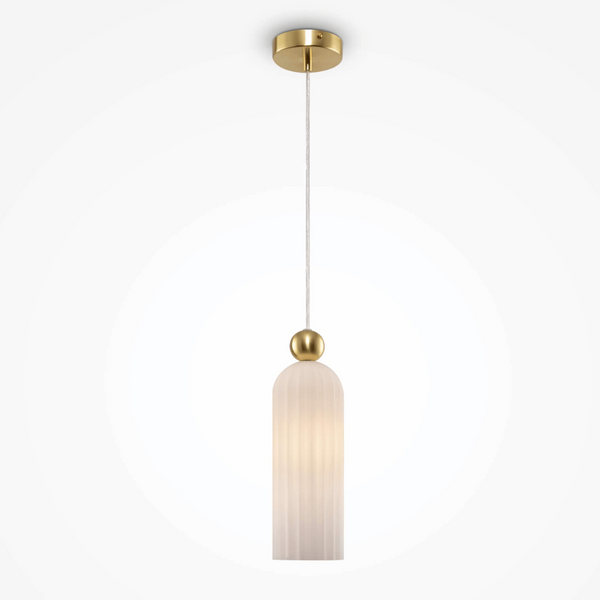Wisząca lampa Antic MOD302PL-01W szklana biała złota
