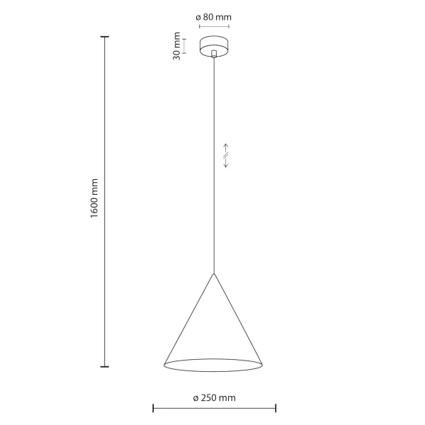 Wisząca lampa salonowa CONO 10066 stożkowa żółty
