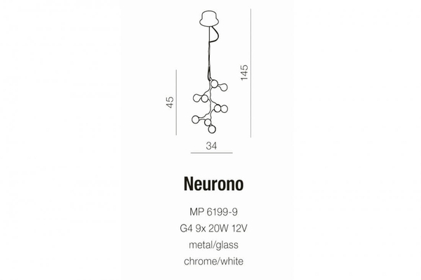 Designerska lampa wisząca Neurono balls do salonu chrom