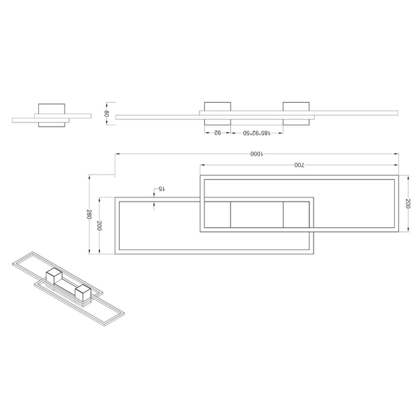 Plafoniera Albany 647710431 Trio LED 37W 2700-6500K prostokąt biała