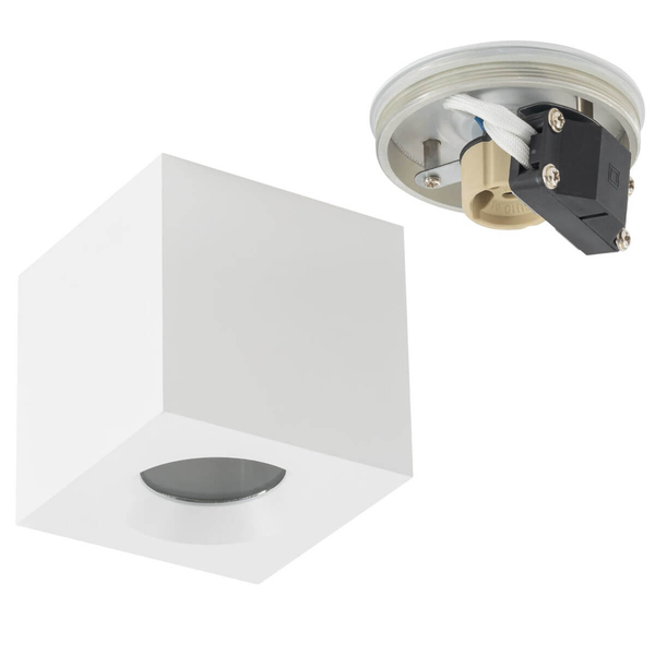Nasufitowa punktowa lampa Parana 10719 IP44 do sypialni kwadratowa biała