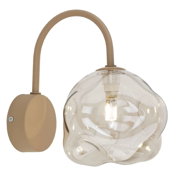 Ścienna lampa glamour Lava Sabia 11152 kula bursztynowa koniak