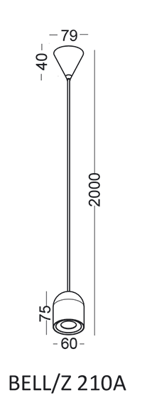 Zwisowa kopuła Bell 521001103 Elkim LED 5W 3000K minimalistyczna czarna