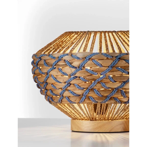 Stołowa lampa LOMVERO LE45357 do salonu boho brązowa niebieska