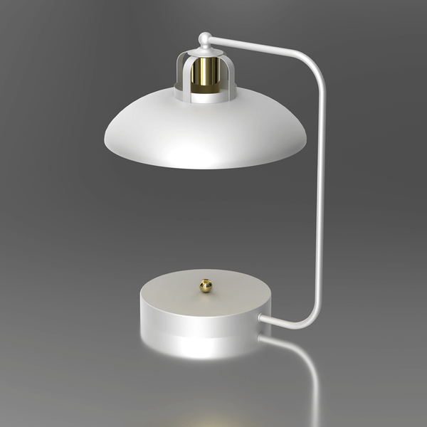 Metalowa lampa sypialniana Felix na szafkę nocną biała złota