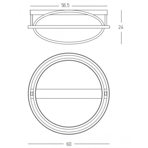 Ringowa sufitowa lampa 22016 LED 56W 3000K do sypialni czarny