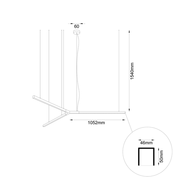 Ledowa lampa zwisająca Trikal 5224 LED 51W 3000K do salonu patyna