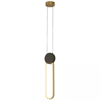 Owalna lampa wisząca 23100 LED 13W 3000K ściemnialna czarny złoty OUTLET