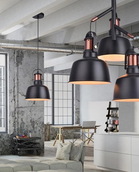 Sypialniana lampa wisząca Darling czarna nad łóżko loft