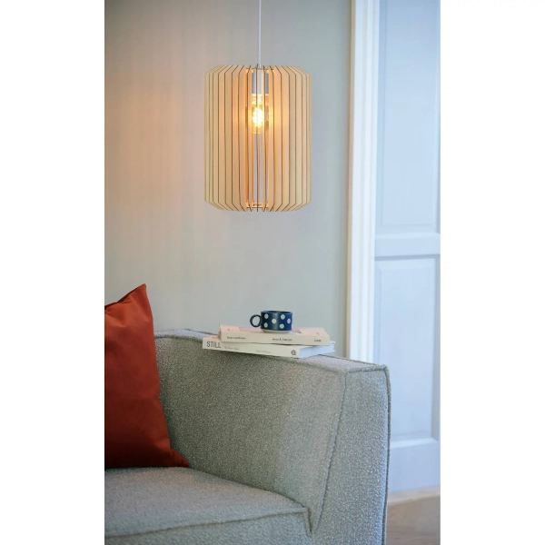 Drewniana lampa wisząca Asti 2213133014 nad stół beżowy