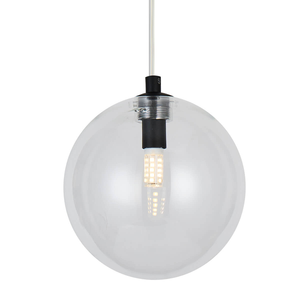 Kulista zwisowa lampa BUBBLES AZ5918+AZ5955 szklana czarna przezroczysta