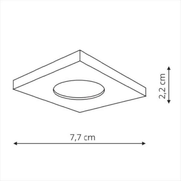 Sufitowa LAMPA wpuszczana LAGOS LP-440/1RS BK square Light Prestige metalowa OPRAWA kwadratowa WPUST podtynkowy IP65 czarna