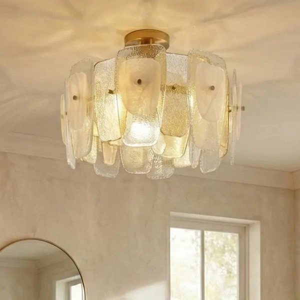 Lampa sufitowa/wisząca art deco RICHMOND mosiężny szklany metalowy E14 6p elegancki P06507BR