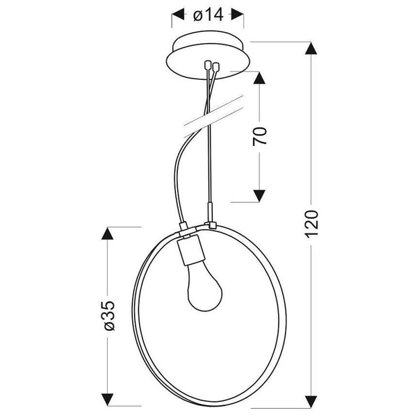 Wisząca LAMPA geometryczna Skiros A0024-320 Candellux okrągła OPRAWA metalowa LED 14W 4000K okrąg pierścień ring koło chrom