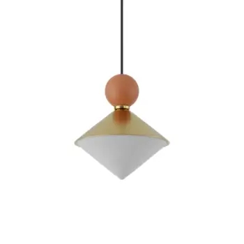 Ściemnialna lampa wisząca 25100 LED 8W 3000K mosiądz beżowa