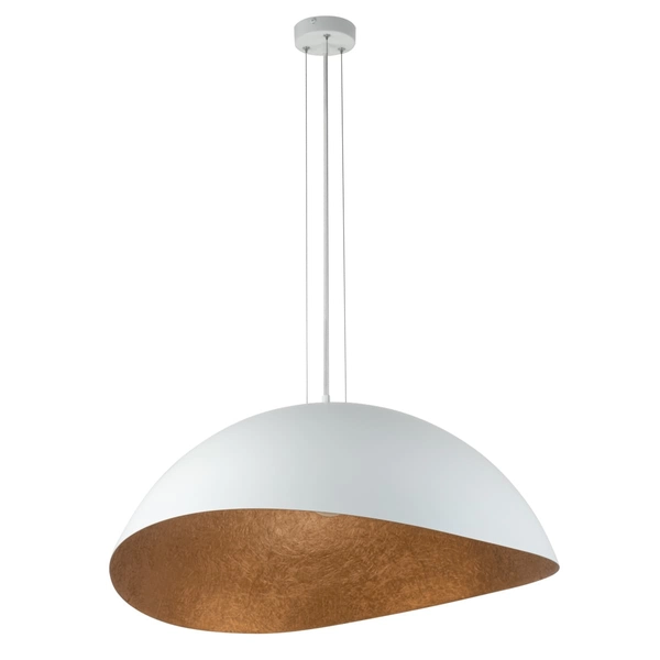 Lampa wisząca retro z żywicy SOLARIS 40623 Sigma biała miedziana