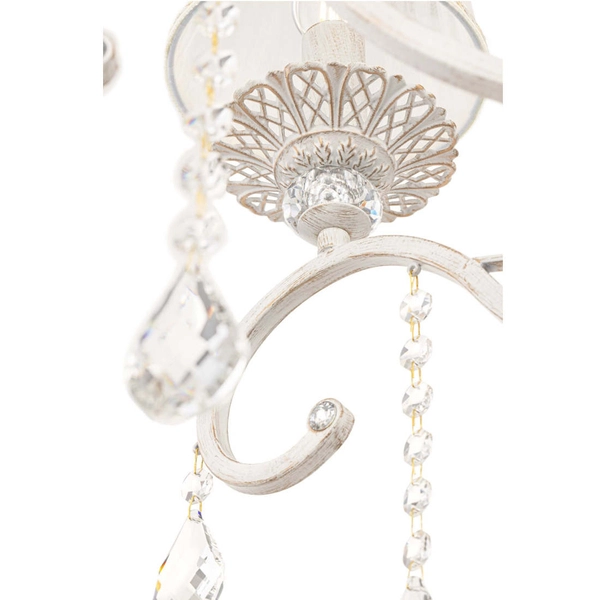 Żyrandol LAMPA wisząca GRACE ARM247-08-G Maytoni abażurowa OPRAWA zwis glamour z kryształkami złoty biały