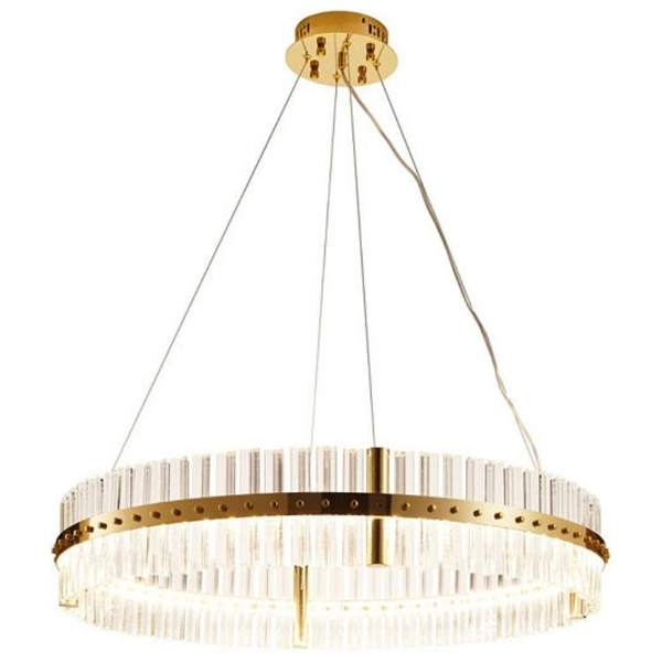 Żyrandol glamour Lugano DN925-85 Step LED 60W kryształy glamour złoty