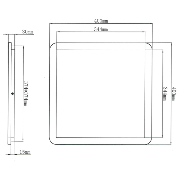 Kwadratowy plafon Camillus R62932032 RL LED 22W 3000K IP44 matowy czarny