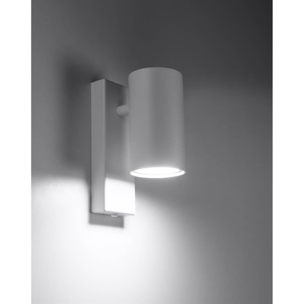 Biała lampa ścienna SL.1076 metalowa tuba do sypialni