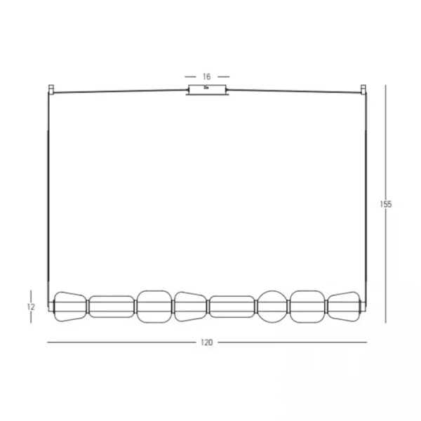 Wisząca podłużna lampa 23065 LED 37W 3000K szklane kule szampański