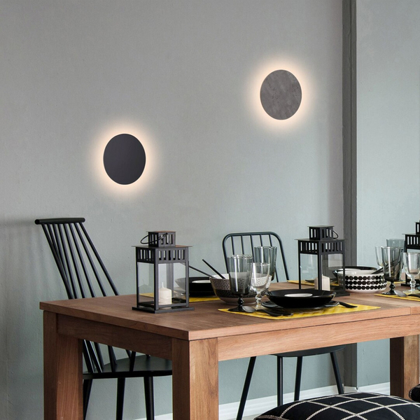 Kinkiet LAMPA ścienna MARLON 1433 Rabalux drewniana OPRAWA okrągła LED 8W 3000K moon czarna