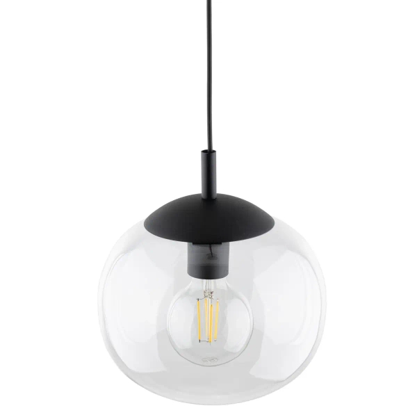 Sypialniana lampa wisząca VIBE 4818 kulista czarny przezroczysty