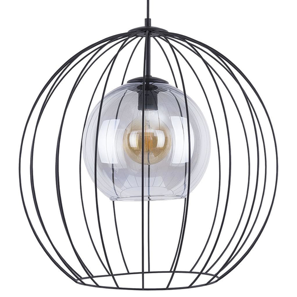 Wisząca lampa druciana loft Universo 2552 TK Lighting szklana przydymiona