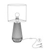 Ceramiczna lampa nocna Nicci 106624 plisowana do sypialni czarna