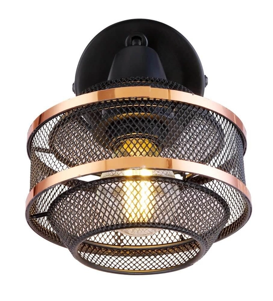 Ażurowy kinkiet Bellona 54020-1 do sypialni czarny złoty