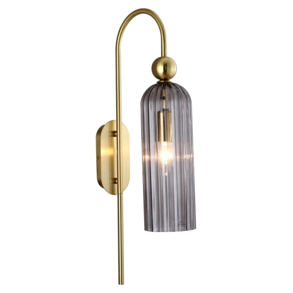 Lampa ścienna Piega dymiony szklany kinkiet na przedpokój