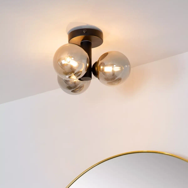 Lampa sufitowa TRUDY 74116/03/30 Lucide IP44 kule czarne przydymione