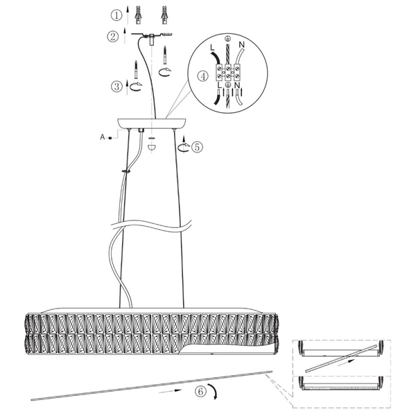 Wisząca lampa Verina 76514 Endon LED 5W 3000K kryształ przezroczysty chrom