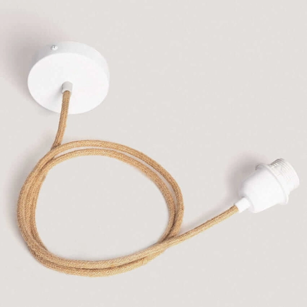 Ratanowa lampa wisząca Boho ABR-NLW31L-BH-E27 nad stół japandi naturalna