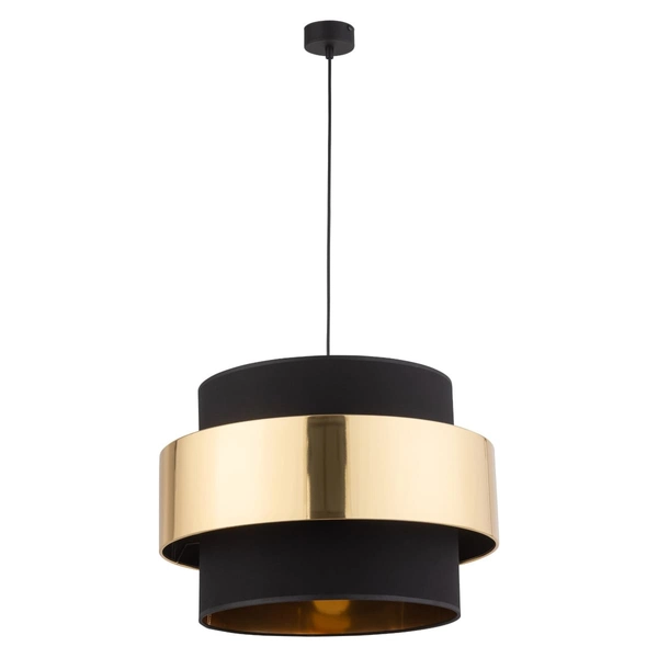 Wisząca lampa glamour tuba Calisto 4706 TK Lighting okrągła czarna złota