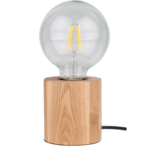 Biurkowa lampa MINNIE 7690174 okrągła skandynawska dąb olejowany