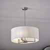 Materiałowa lampa wisząca Daley 60241 Endon abażur metal srebrny biały