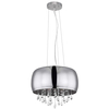 Pałacowa LAMPA wisząca KALLA 15809H Globo szklana OPRAWA zwis glamour kryształki przezroczyste przydymione chromowane