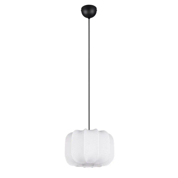 Materiałowa lampa wisząca MADELINE R31971001 do salonu czarny biały
